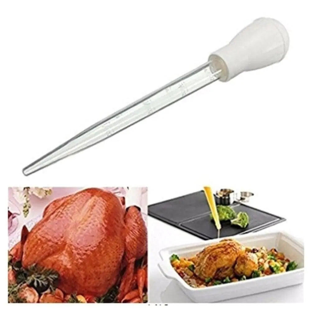 2 PCS Meat & Poultry Baster Heat Resistant BPA Free Turkey Syringe Flavor 30ML