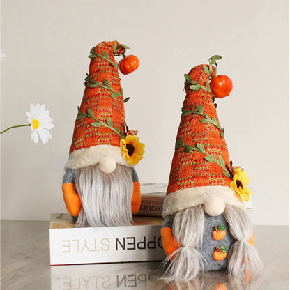 Dwarf Doll Ornaments Gnome Pumpkin Sunflower Swedish Nisse Tomte Elf Dwarf Plush Ornaments