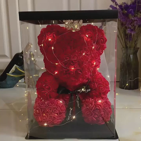 DIY PE Teddy Rose Bear - Artificial Flower Bear for Valentine's Day Gifts