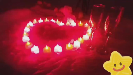 24pcs Heart Shape LED Flameless Tealight Candles for Valentine's Day