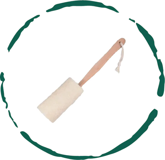 Natural Loofah Bath Brush with Long Handle