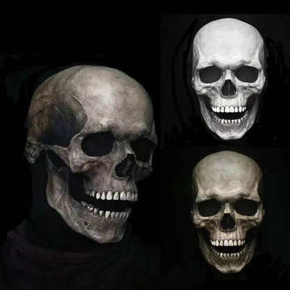 Movable Jaw Realistic Full Head Skull Mask