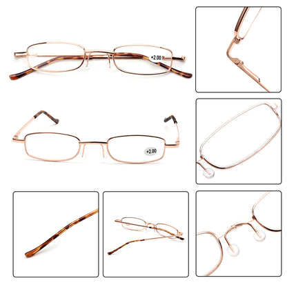 Classic HD Spring Compact Reading Glasses Readers Travel Slim Design with Case