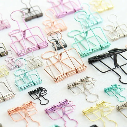 8 Colors Binder Clips Medium Metal Binder Clips