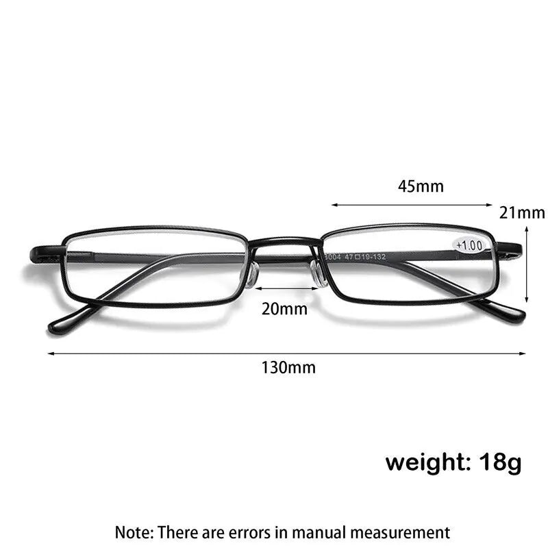 Classic HD Spring Compact Reading Glasses Readers Travel Slim Design with Case