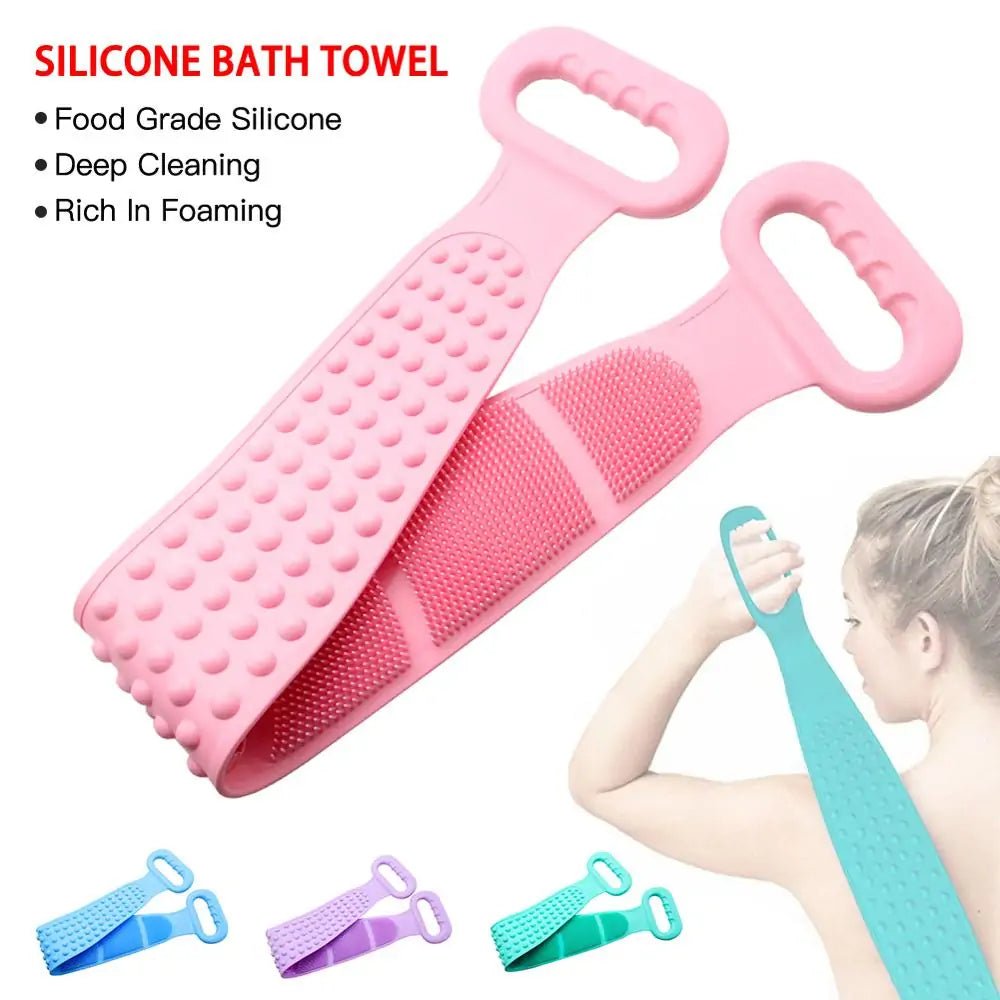 Silicone Exfoliating Bath Shower Body Brush Scrub Belt (28'')