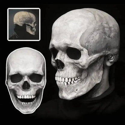 Movable Jaw Realistic Full Head Skull Mask